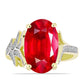 Inel din Argint 925 Placat cu Aur ( 4.25 grame ) cu Agat Roșu și Topaz Alb 6.26 Carate