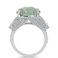 Inel din Argint 925 ( 7.75 grame ) cu Ametist Verde și Topaz Alb 10.58 Carate
