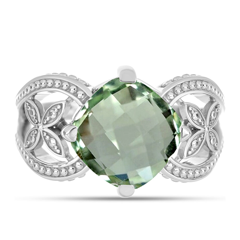 Inel din Argint 925 ( 5.28 grame ) cu Ametist Verde 5.03 Carate 1 