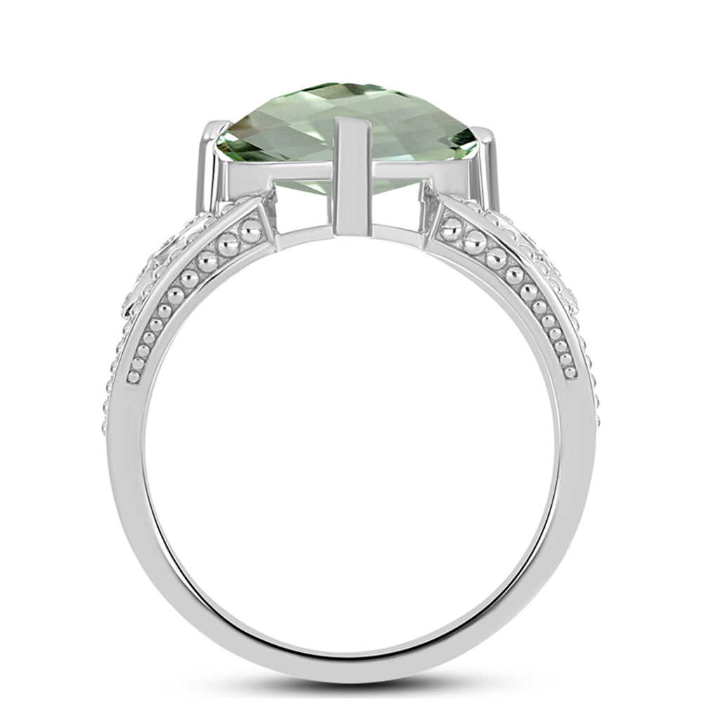 Inel din Argint 925 ( 5.28 grame ) cu Ametist Verde 5.03 Carate 2 