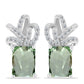 Cercei din Argint 925 ( 3.11 grame ) cu Ametist Verde și Topaz Alb 3.21 Carate