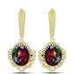 Cercei din Argint 925 Placat cu Aur ( 6.33 grame ) cu Opal Etiopian Negru Lega Dembi 2.9 Carate