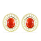 Cercei din Argint 925 Placat cu Aur ( 6.5 grame ) cu Coral Roșu Burete 9.08 Carate