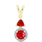 Pandantiv din Argint 925 Placat cu Aur ( 1.2 grame ) cu Agat Roșu și Topaz Alb 1.29 Carate