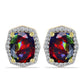 Cercei din Argint 925 Placat cu Aur ( 4.06 grame ) cu Opal Etiopian Negru Lega Dembi și Topaz Alb 3.59 Carate