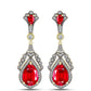 Cercei din Argint 925 Placat cu Aur ( 8.52 grame ) cu Agat Roșu și Topaz Alb 12.05 Carate