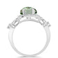 Inel din Argint 925 ( 4.17 grame ) cu Ametist Verde și Topaz Alb 5.84 Carate
