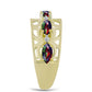 Inel din Argint 925 Placat cu Aur ( 5.22 grame ) cu Opal Etiopian Negru Lega Dembi și Topaz Alb 0.82 Carate