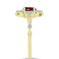Inel din Argint 925 Placat cu Aur ( 2.48 grame ) cu Opal Etiopian Negru Lega Dembi și Topaz Alb 0.37 Carate