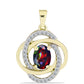 Pandantiv din Argint 925 Placat cu Aur ( 1.53 grame ) cu Opal Etiopian Negru Lega Dembi și Topaz Alb 0.69 Carate