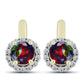 Cercei din Argint 925 Placat cu Aur ( 3.64 grame ) cu Opal Etiopian Negru Lega Dembi și Topaz Alb 1.52 Carate