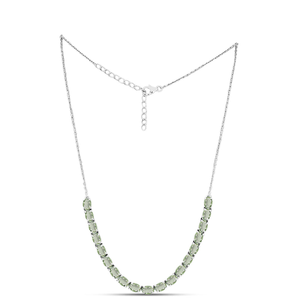 Colier din Argint 925 ( 8.19 grame ) cu Ametist Verde 7.59 Carate