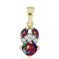 Pandantiv din Argint 925 Placat cu Aur ( 0.95 grame ) cu Opal Etiopian Negru Lega Dembi și Topaz Alb 0.46 Carate