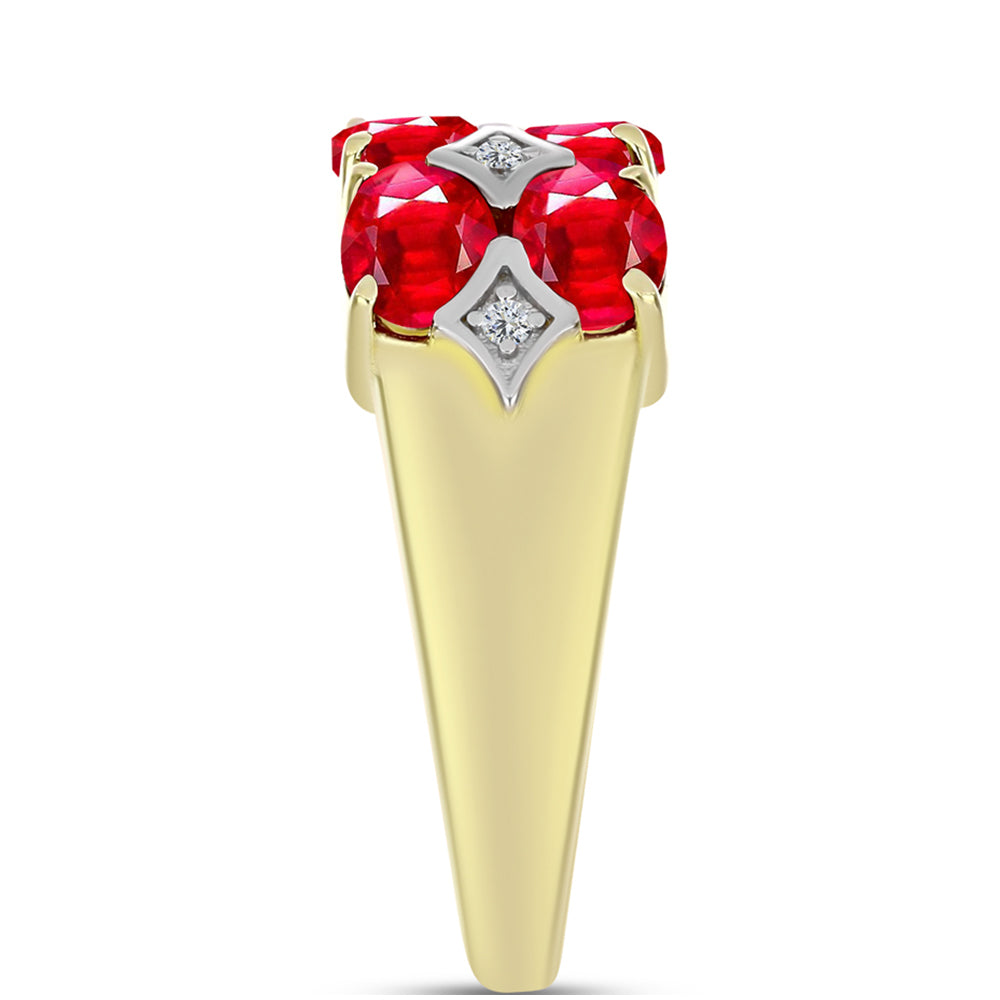 Inel din Argint 925 Placat cu Aur ( 4.31 grame ) cu Agat Roșu și Topaz Alb 2.45 Carate 4 