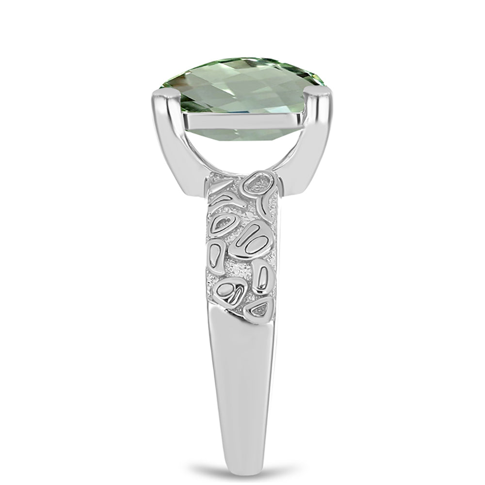 Inel din Argint 925 ( 4.35 grame ) cu Ametist Verde 5.1 Carate 4 