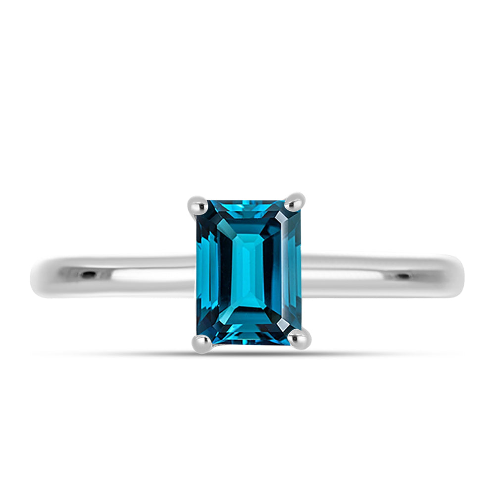 Inel din Argint 925 ( 2.54 grame ) cu Topaz Albastru ”Londra” 1.19 Carate
