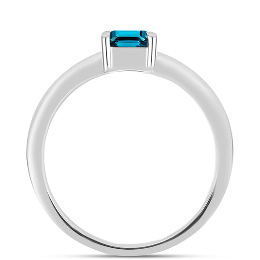 Inel din Argint 925 ( 2.54 grame ) cu Topaz Albastru ”Londra” 1.19 Carate