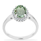 Inel din Argint 925 ( 2.7 grame ) cu Ametist Verde și Topaz Alb 1.89 Carate