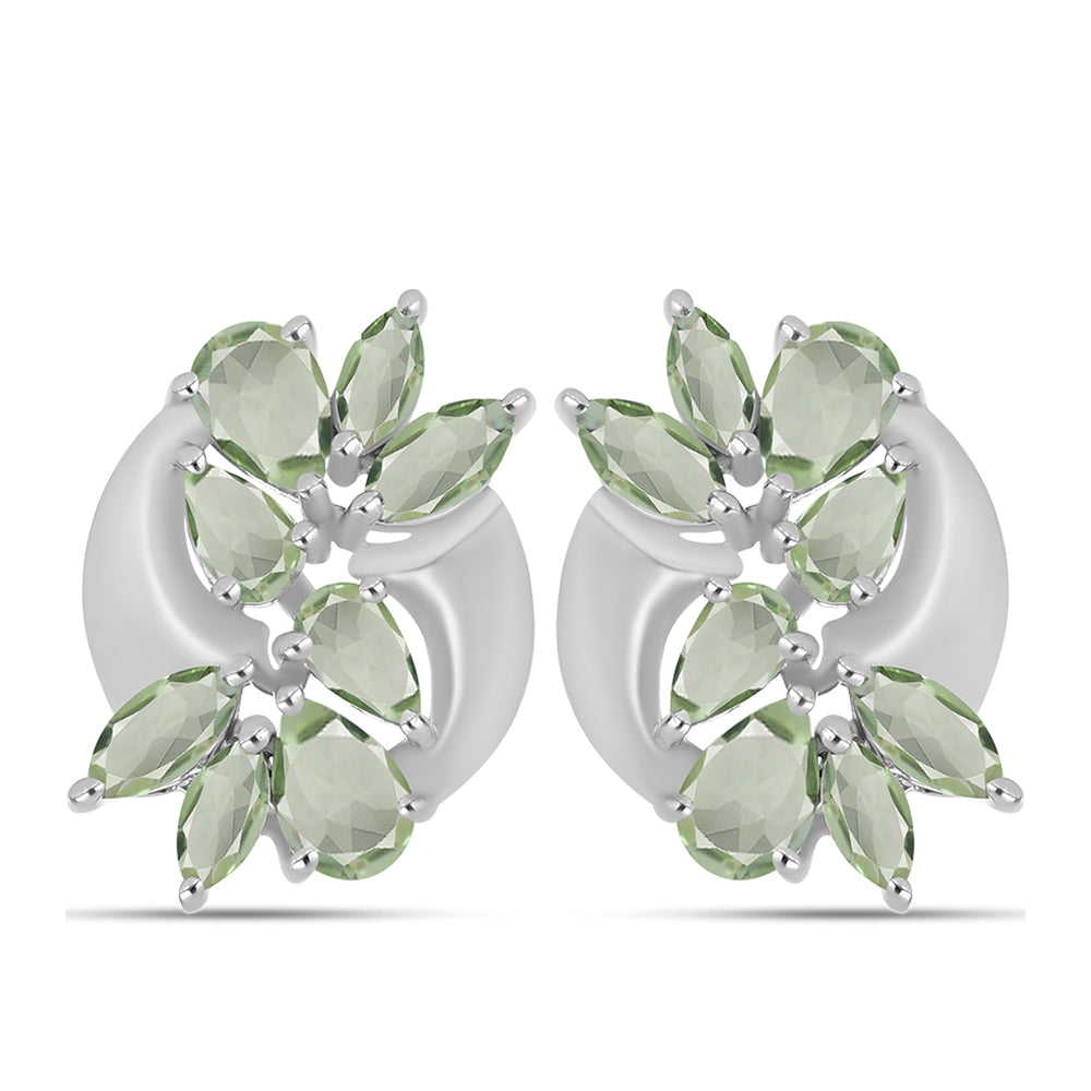 Cercei din Argint 925 ( 5.32 grame ) cu Ametist Verde 3.56 Carate 1 