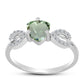 Inel din Argint 925 ( 2.28 grame ) cu Ametist Verde și Topaz Alb 1.36 Carate