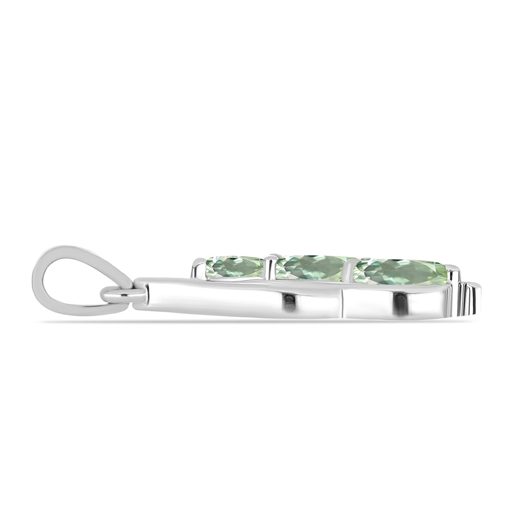Pandantiv din Argint 925 ( 1.99 grame ) cu Ametist Verde 0.63 Carate 2 