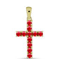Cruce Pandantiv din Argint 925 Placat cu Aur ( 1.3 grame ) cu Agat Roșu 0.8 Carate