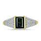 Inel din Argint 925 Placat cu Aur ( 2.91 grame ) cu Opal Etiopian Negru Lega Dembi și Topaz Alb 0.83 Carate