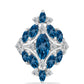 Inel din Argint 925 ( 4.5 grame ) cu Topaz Albastru ”Londra” și Topaz Alb 3.96 Carate
