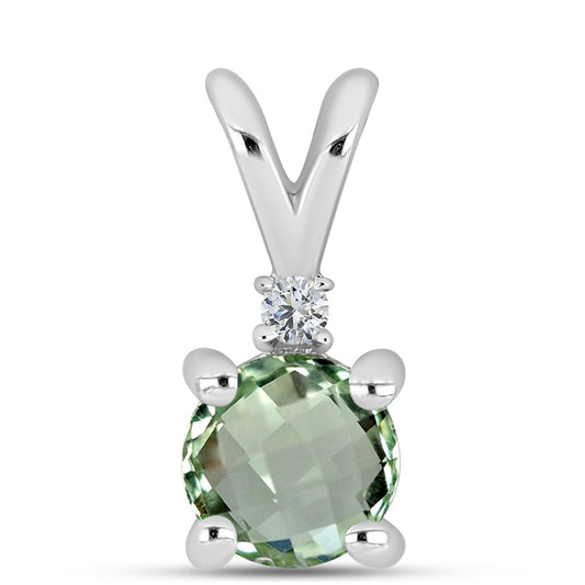 Pandantiv din Argint 925 ( 0.41 grame ) cu Ametist Verde și Topaz Alb 0.53 Carate