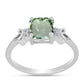 Inel din Argint 925 ( 2.2 grame ) cu Ametist Verde și Topaz Alb 1.62 Carate