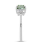 Inel din Argint 925 ( 2.2 grame ) cu Ametist Verde și Topaz Alb 1.62 Carate