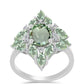 Inel din Argint 925 ( 3.29 grame ) cu Ametist Verde și Topaz Alb 3.52 Carate