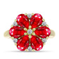 Inel din Argint 925 Placat cu Aur ( 3.86 grame ) cu Agat Roșu și Topaz Alb 3.83 Carate