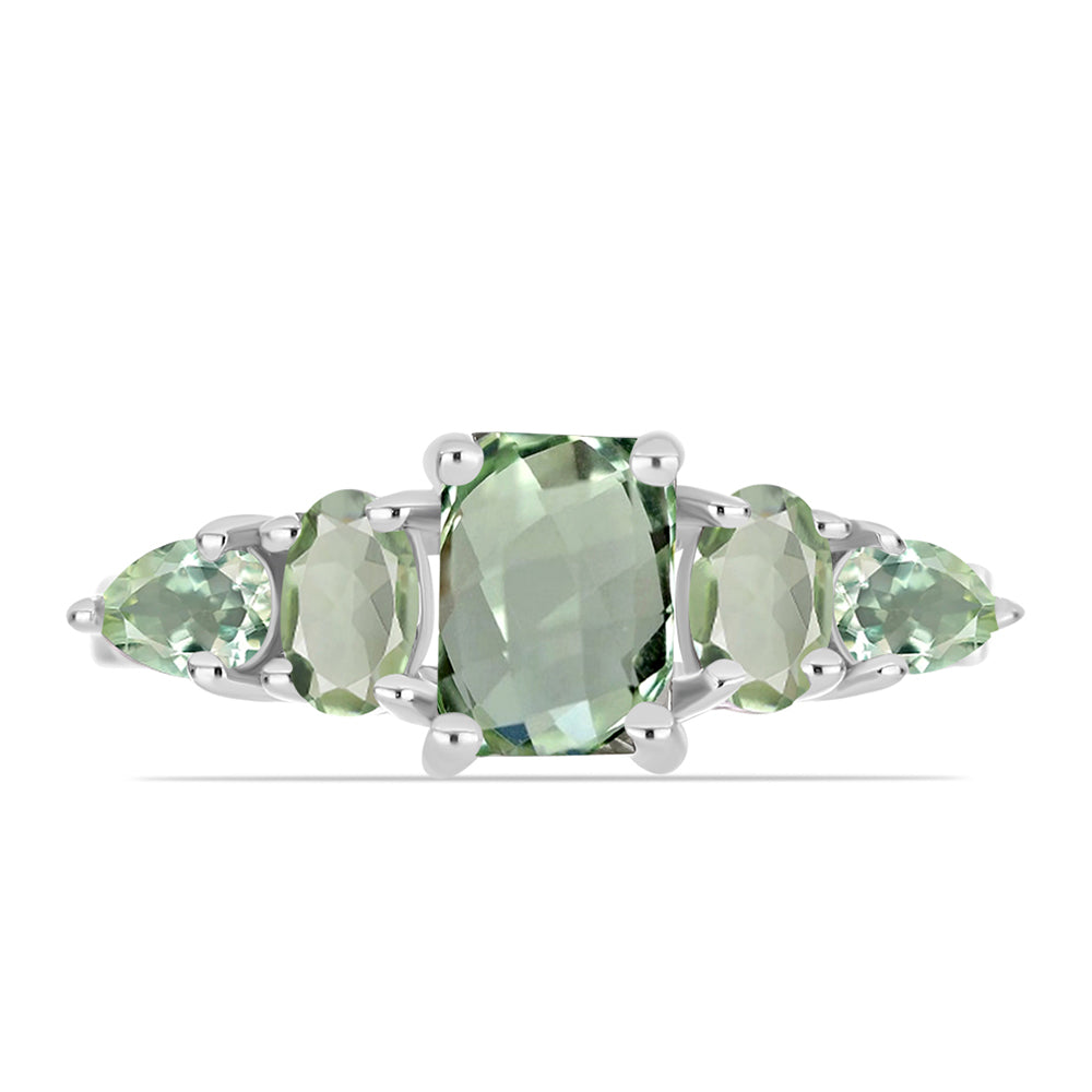 Inel din Argint 925 ( 2.31 grame ) cu Ametist Verde 1.79 Carate 1 