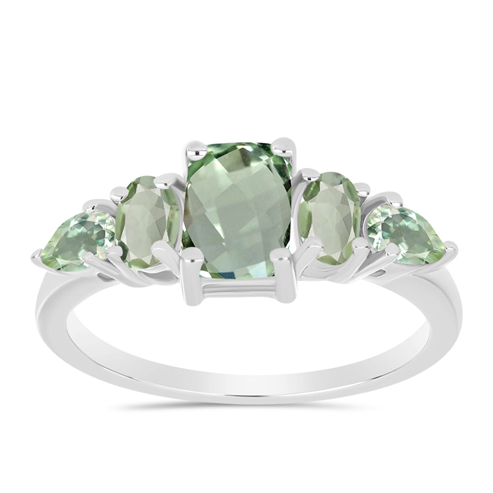 Inel din Argint 925 ( 2.31 grame ) cu Ametist Verde 1.79 Carate 3 