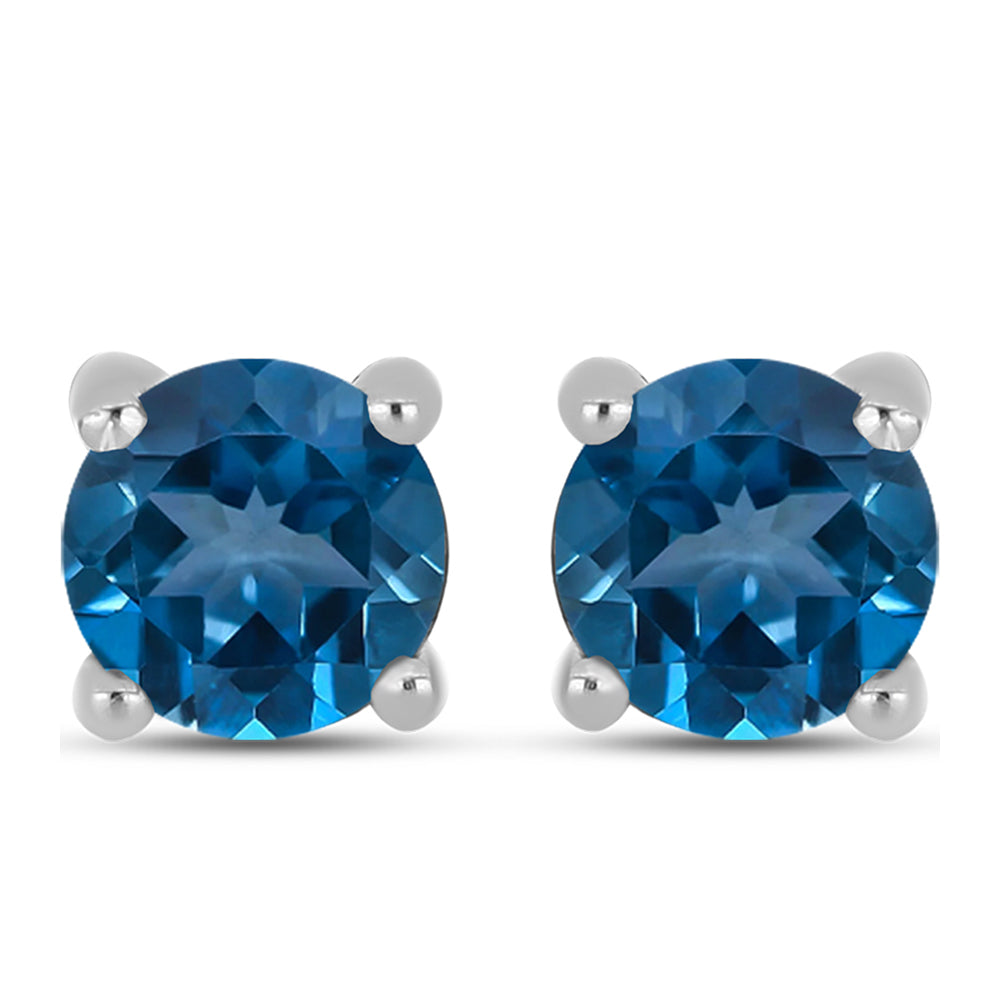 Cercei din Argint 925 ( 1.14 grame ) cu Topaz Albastru ”Londra” 1.09 Carate