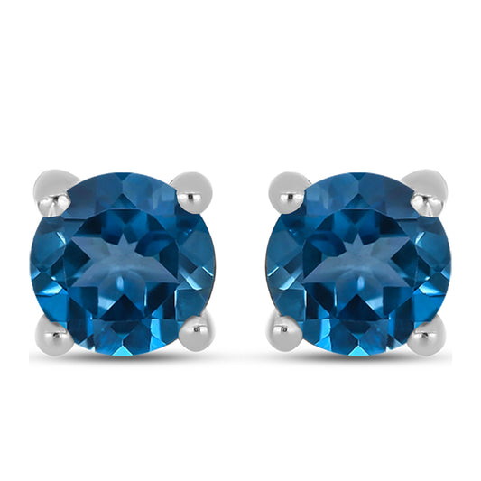 Cercei din Argint 925 ( 1.14 grame ) cu Topaz Albastru ”Londra” 1.09 Carate