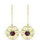 Cercei din Argint 925 Placat cu Aur ( 4.22 grame ) cu Opal Etiopian Negru Lega Dembi 0.68 Carate