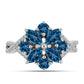 Inel din Argint 925 ( 3.61 grame ) cu Topaz Albastru ”Londra” și Topaz Alb 2.21 Carate