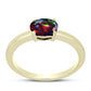 Inel din Argint 925 Placat cu Aur ( 2.03 grame ) cu Opal Etiopian Negru Lega Dembi 0.49 Carate