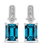 Cercei din Argint 925 ( 3.06 grame ) cu Topaz Albastru ”Londra” și Topaz Alb 2.63 Carate