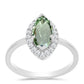 Inel din Argint 925 ( 2.43 grame ) cu Ametist Verde și Topaz Alb 2.11 Carate