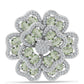 Inel din Argint 925 ( 7.13 grame ) cu Ametist Verde și Topaz Alb 4.29 Carate