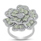 Inel din Argint 925 ( 7.13 grame ) cu Ametist Verde și Topaz Alb 4.29 Carate