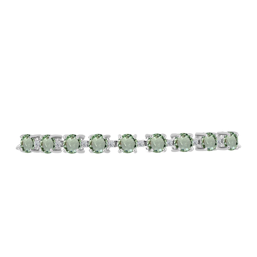 Brățară din Argint 925 ( 5.4 grame ) cu Ametist Verde și Topaz Alb 4.76 Carate 2 