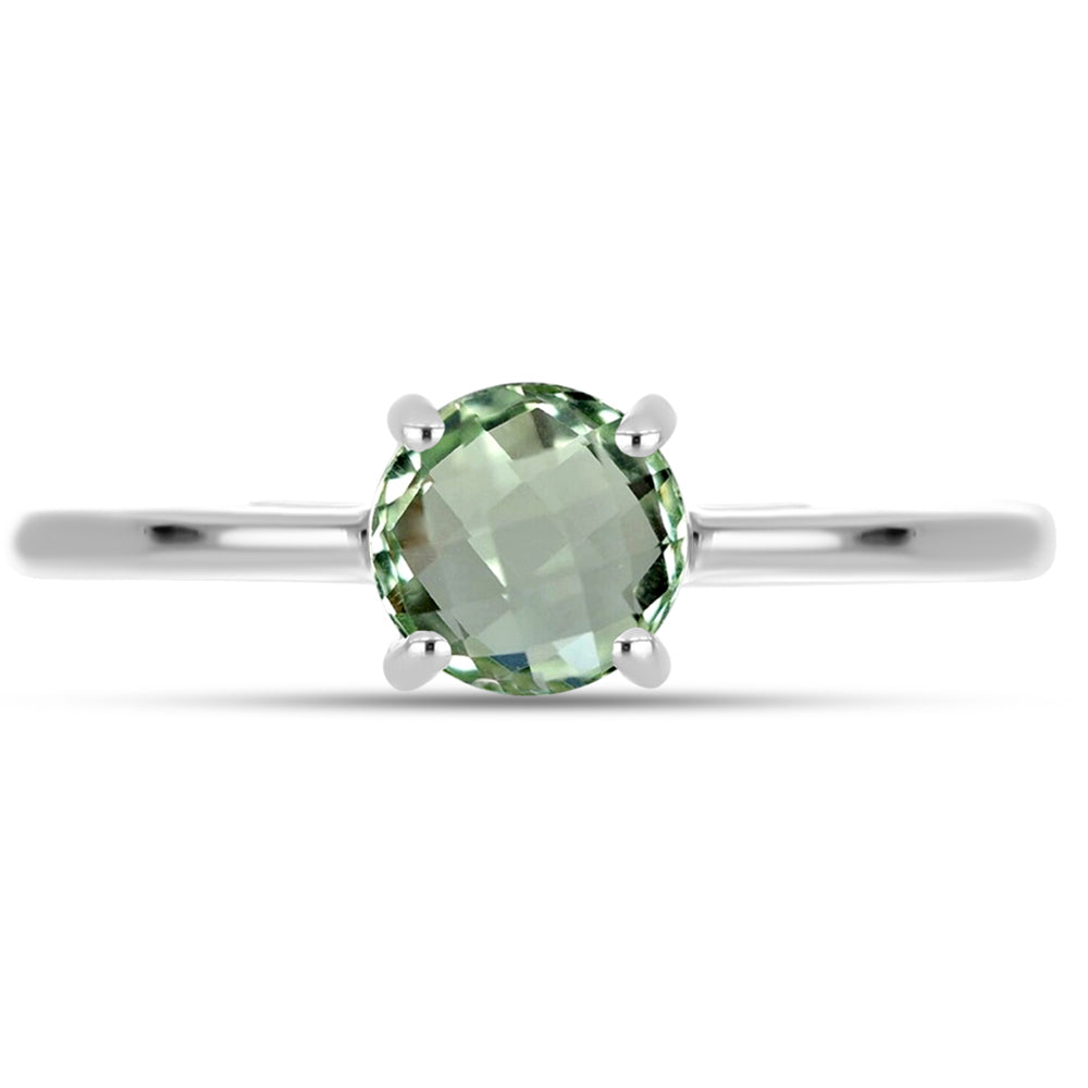 Inel din Argint 925 ( 1.73 grame ) cu Ametist Verde 0.86 Carate 1 