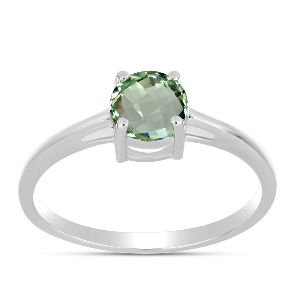 Inel din Argint 925 ( 1.73 grame ) cu Ametist Verde 0.86 Carate 3 
