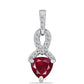 Pandantiv din Argint 925 ( 0.82 grame ) cu Rubin Malagasy și Topaz Alb 1.22 Carate