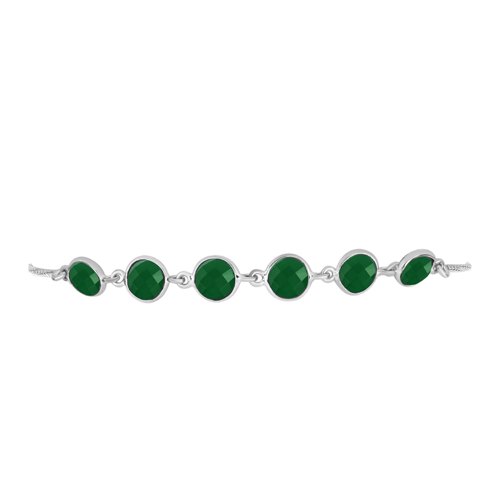 Brățară din Argint 925 ( 1.96 grame ) cu Calcedon Verde 4.23 Carate