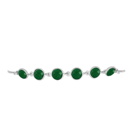 Brățară din Argint 925 ( 1.96 grame ) cu Calcedon Verde 4.23 Carate